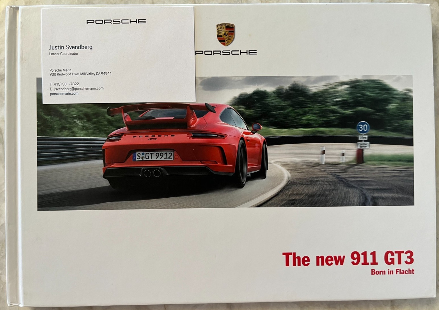 PORSCHE OFFICIAL 991 911 GT3 HARDBACK PRESTIGE BROCHURE 2017 - 2018 USA EDITION.