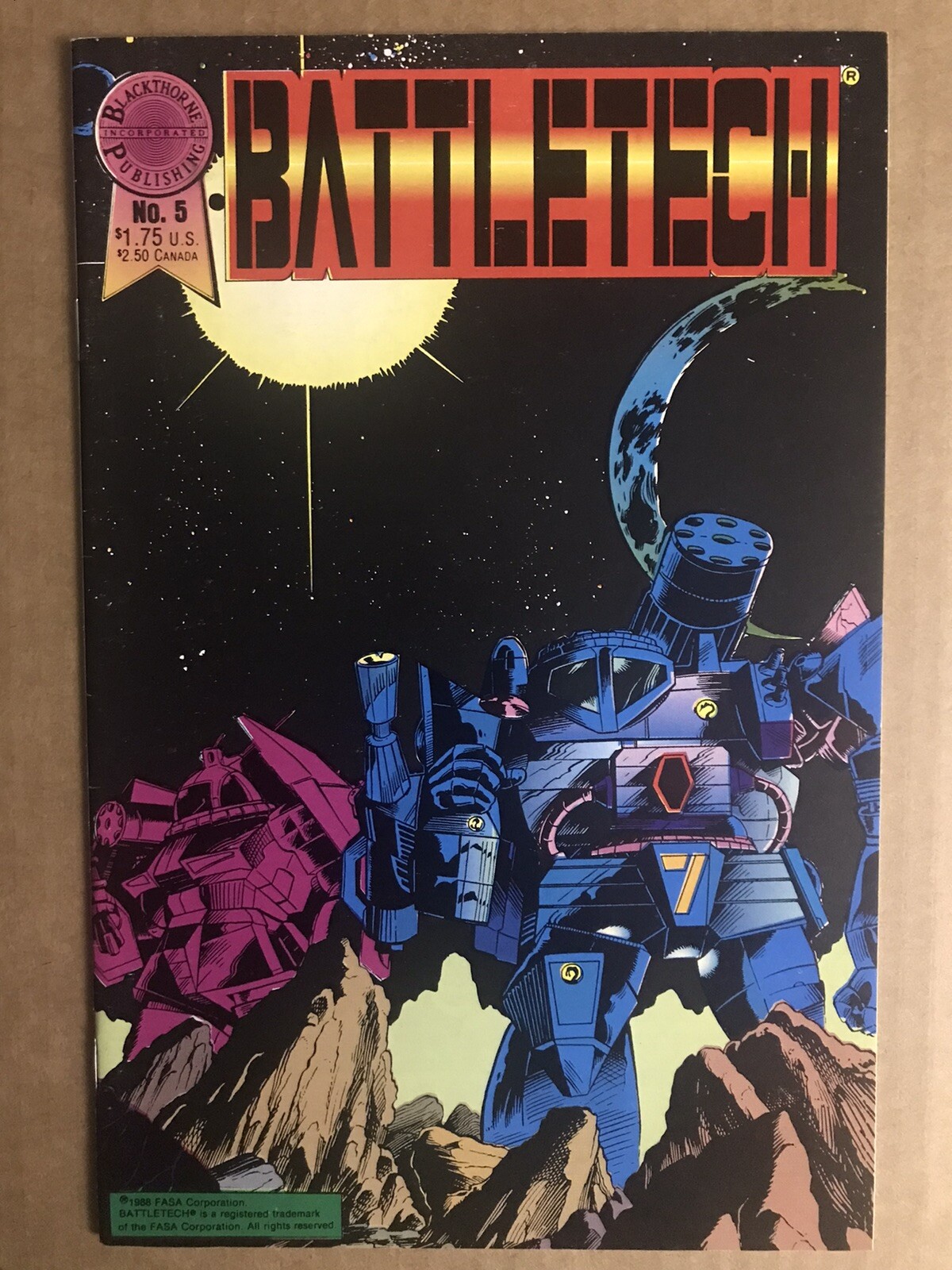 Battletech #5 1988 First Printing Original Comic Book