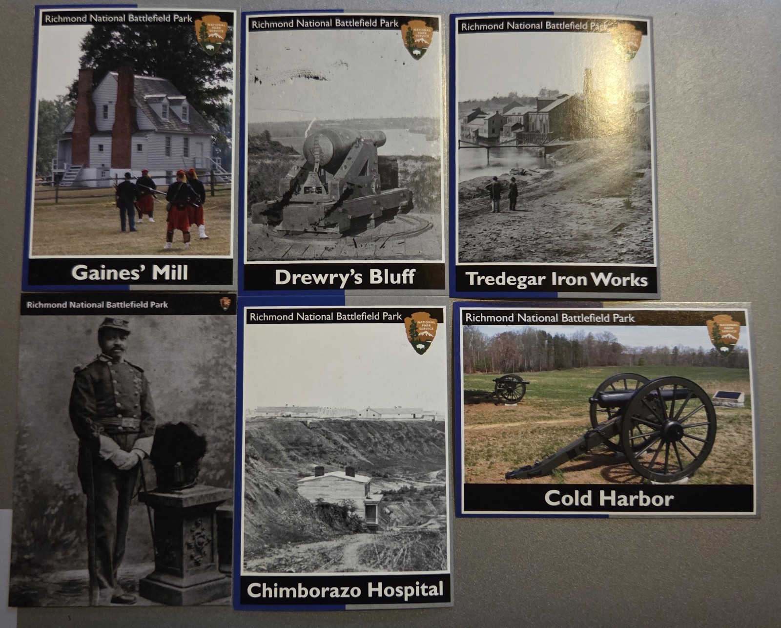 RICHMOND NATIONAL BATTLEFIELD PARK NPS CIVIL WAR / CIVIL RIGHTS TRADING CARDS