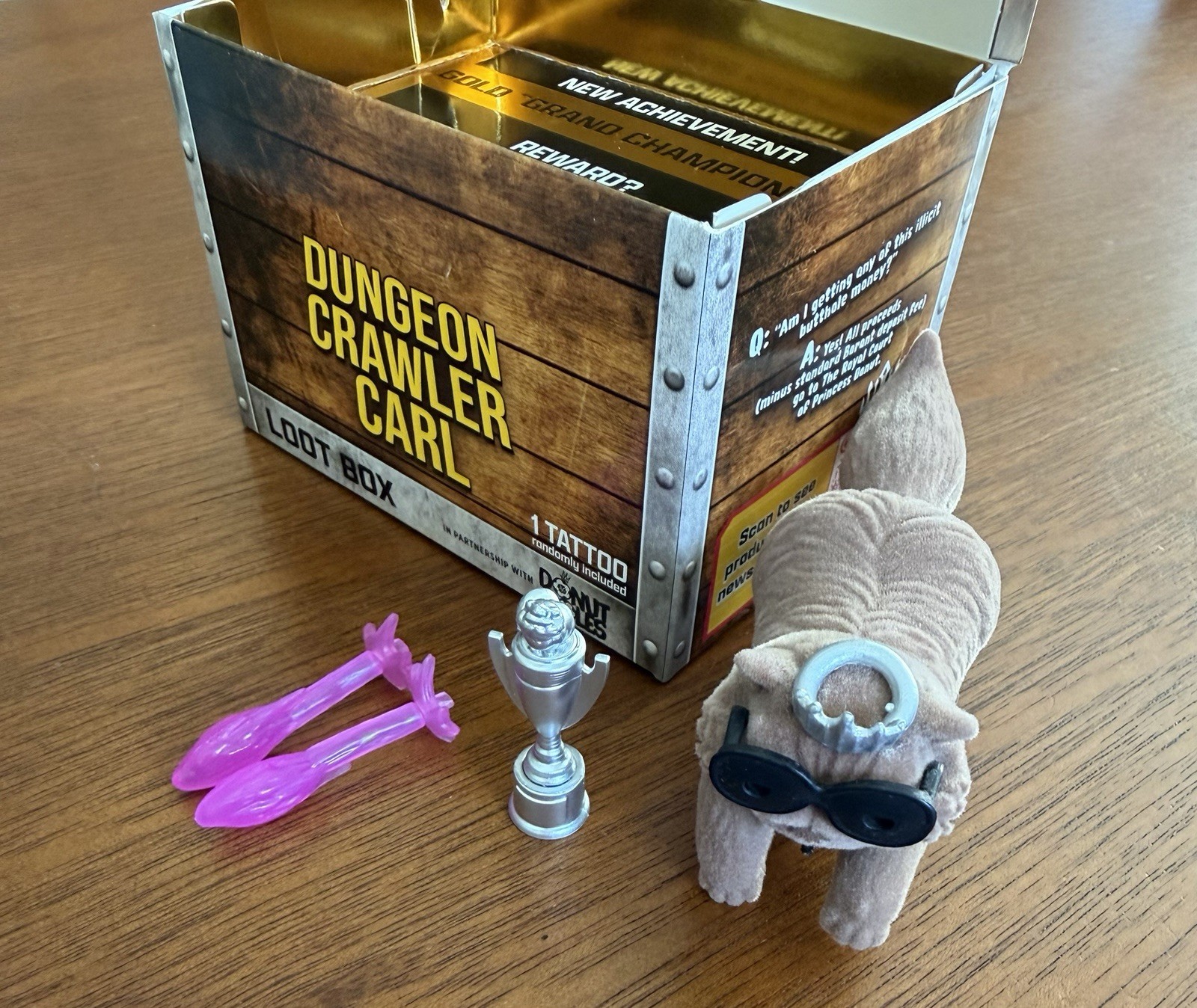 ULTRA RARE Dungeon Crawler Carl Flocked Donut Gold Grand Champion Loot Box