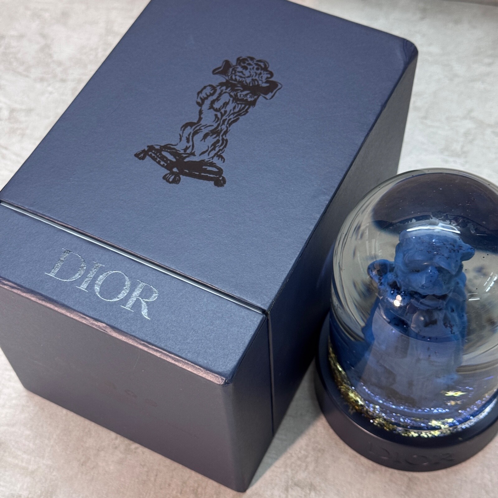Very Rare Mr Dior’s Pet Bobby Snow Globe Dome With Defective Box