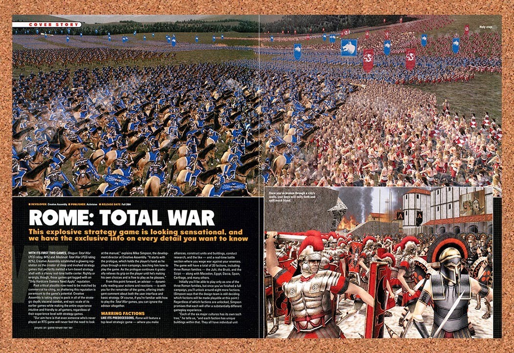 2004 Rome Total War PC Original Advertisement / Retro Promo vr1