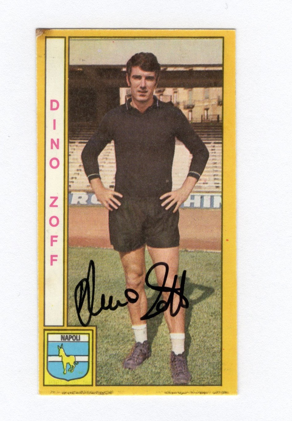 DINO ZOFF Signed Soccer Sticker Napoli Panini 1969-1970 Autographed Figure