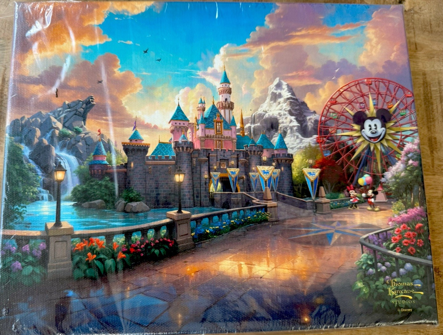 Disney Parks Disneyland California Adventure Canvas Wrap Thomas Kinkade 6x8” NEW