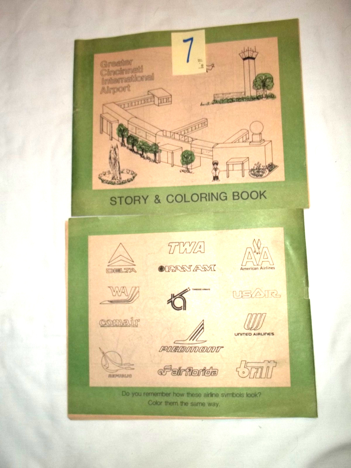 #7- Two VTG Greater Cincinnati International Airport Story & Coloring Books