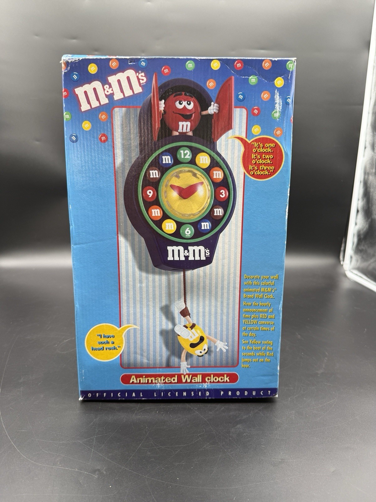 M&M\'s Animated Wall Clock Red & Yellow Characters Quartz Analog MC019261