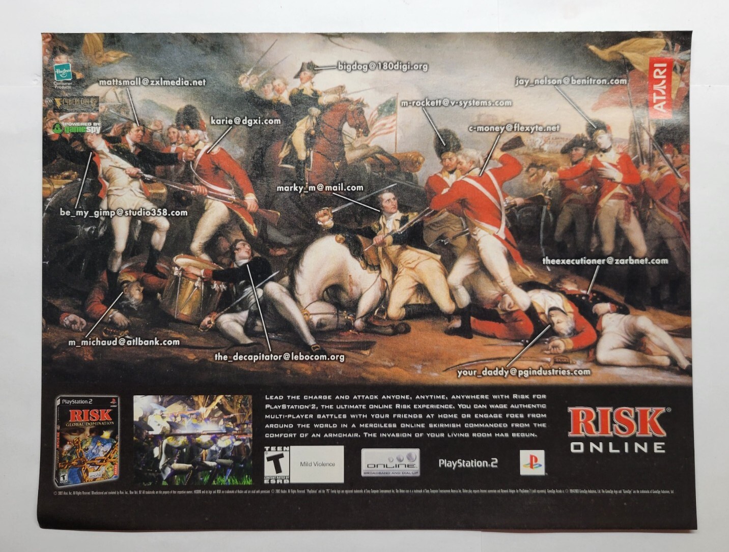 Risk Online Atari Playstation 2 PS2 PC 2003 Magazine Print Ad 
