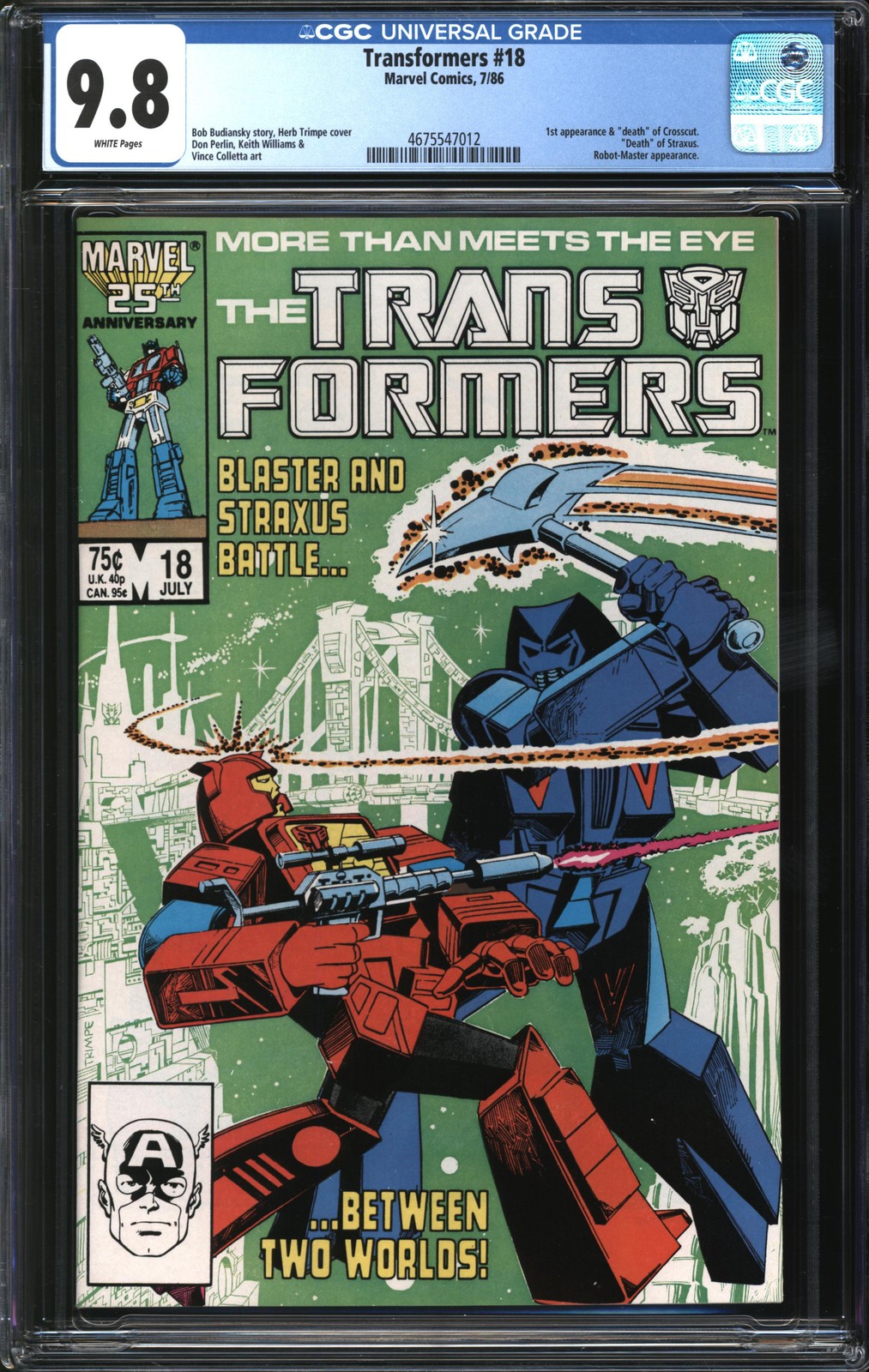 Transformers (1984) #18 CGC 9.8 NM/MT