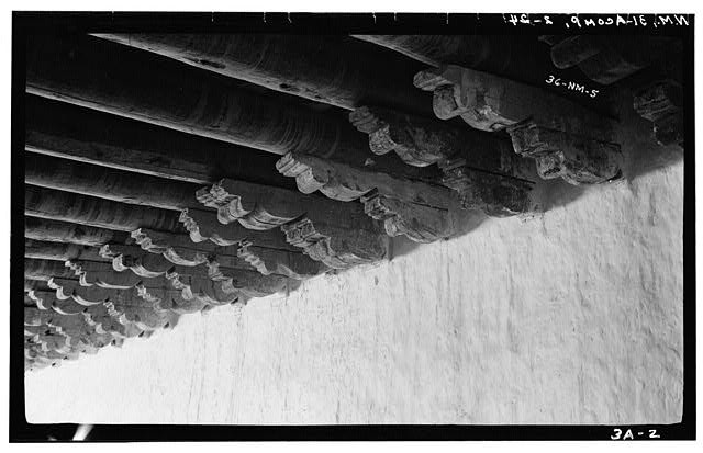 Photo:Acoma Pueblo NM San Esteban del Rey Mission Corbels 1934 HABS