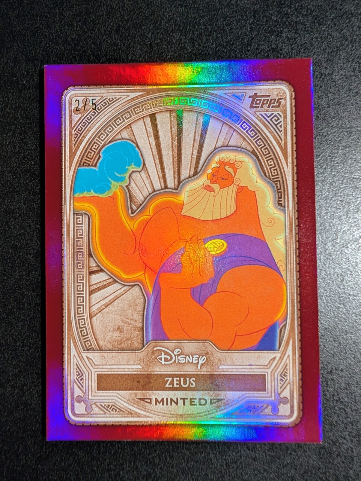 Zeus 2025 Topps Disney Mint Bronze Red Foil #2/5 Hercules RARE RED SP 🌩️🔥🔥
