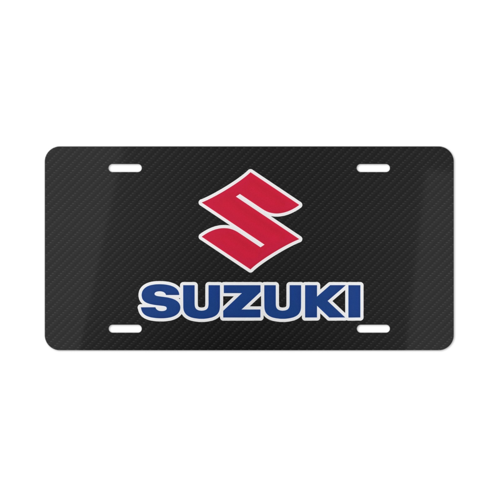 Simulated Carbon Fiber Suzuki License Plate Auto Car Tag