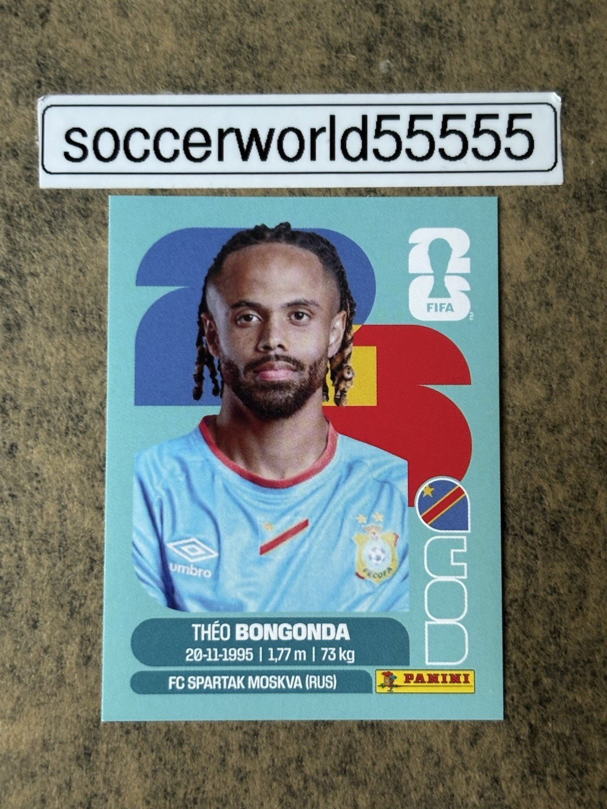 PANINI FIFA WORLD CUP 2026 - Sticker No COD 14 - THEO BONGONDA