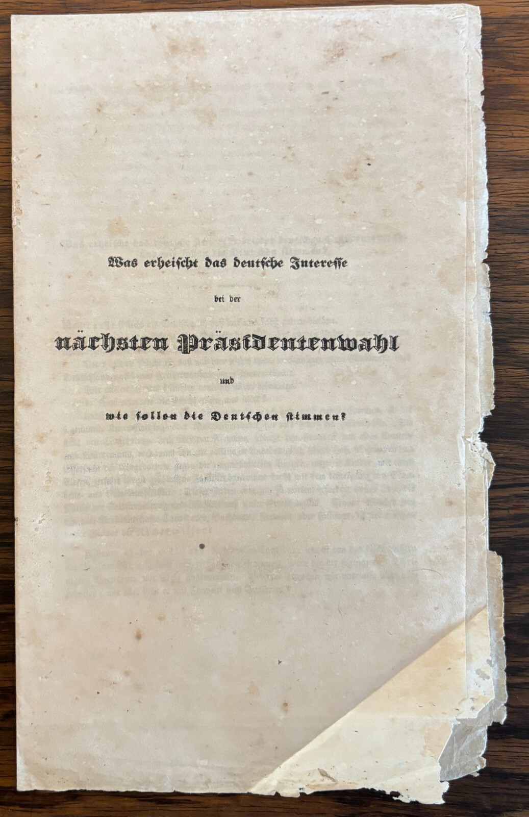 1856 JAMES BUCHANAN CAMPAIGN PRESIDENTIAL LITERATURE GERMAN IMMIGRANTS AMERICANA