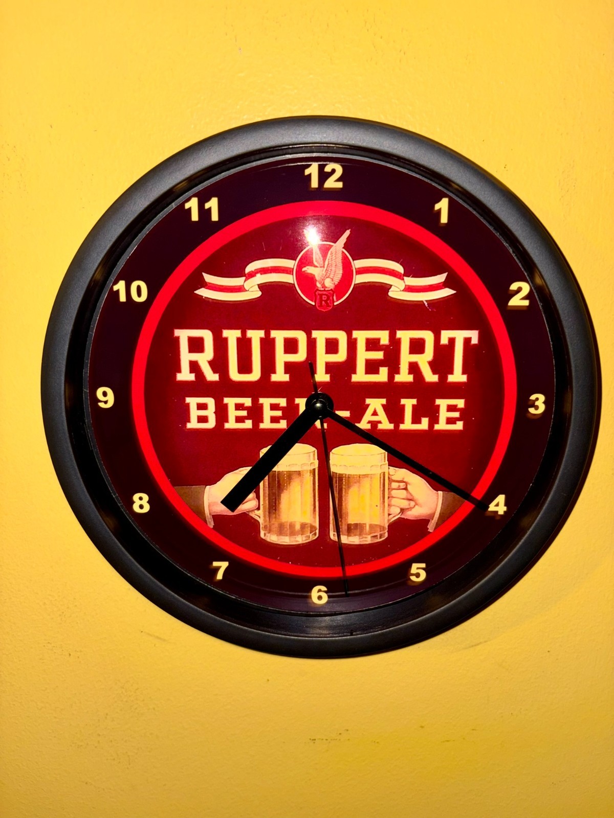 Ruppert Ale Pub Beer Man Cave Bar Advertising Clock Sign