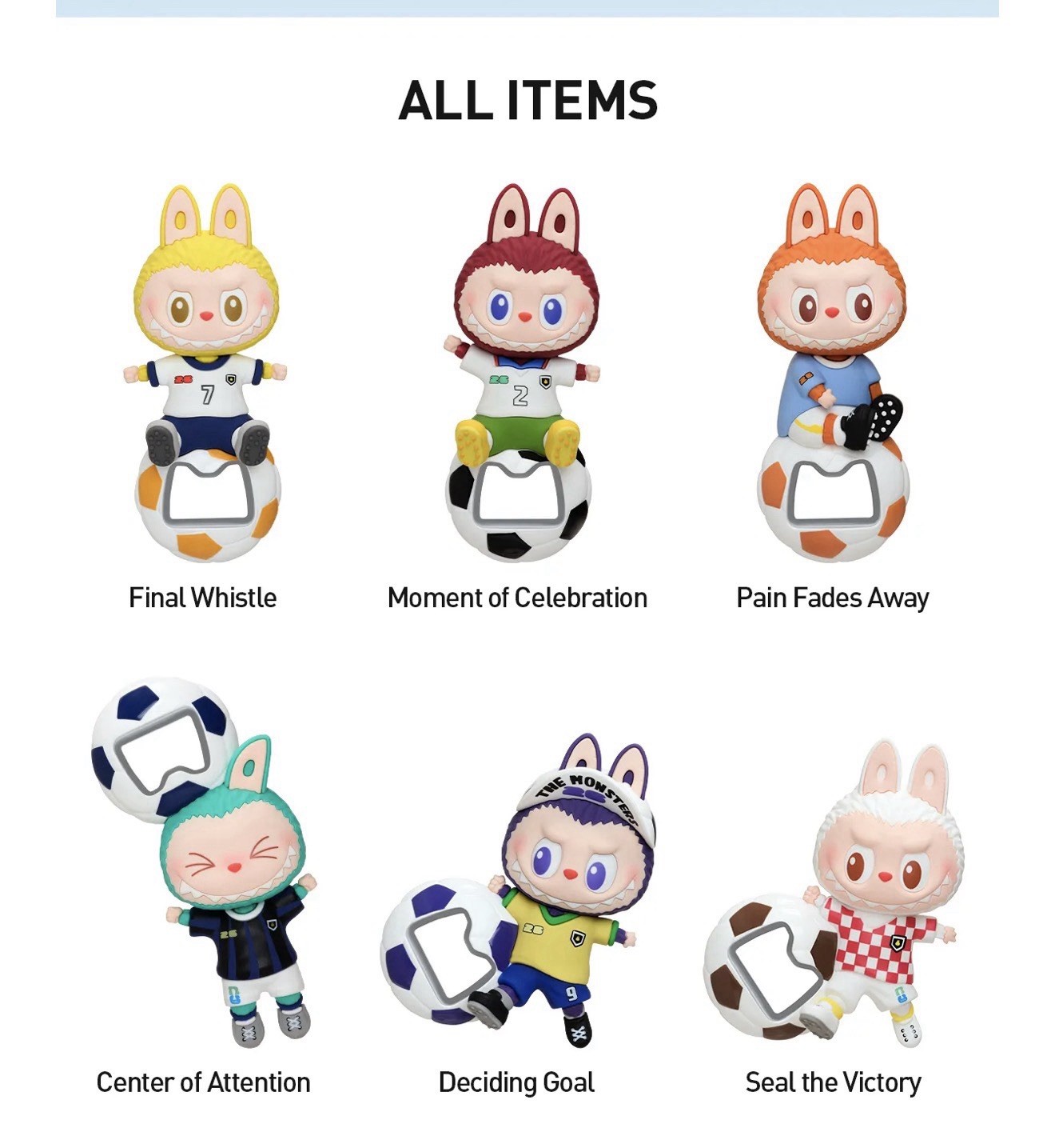 POP MART The Monsters x FIFA Bottle Opener Fridge Magnet Blind Box Collectible
