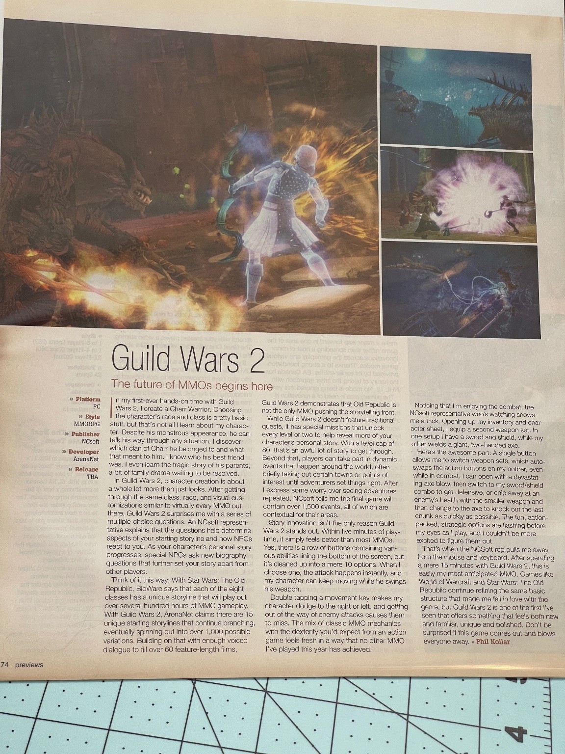 Guild Wars 2 PC MMORPG Game Preview Magazine Article Page 2011-2012 ArenaNet