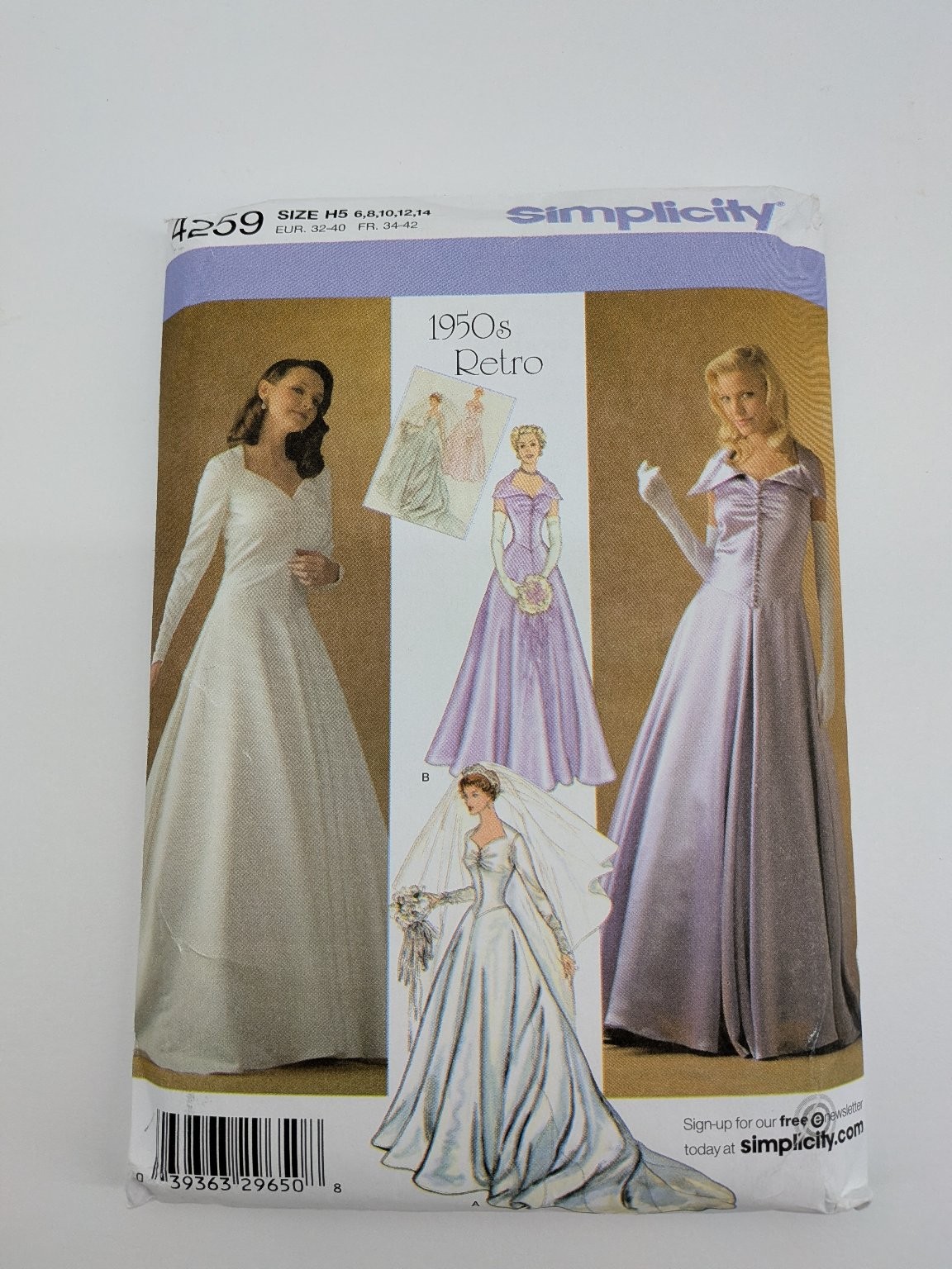 Simplicity 4259 Misses' Gown Dress Sewing Pattern H5 1950s Retro