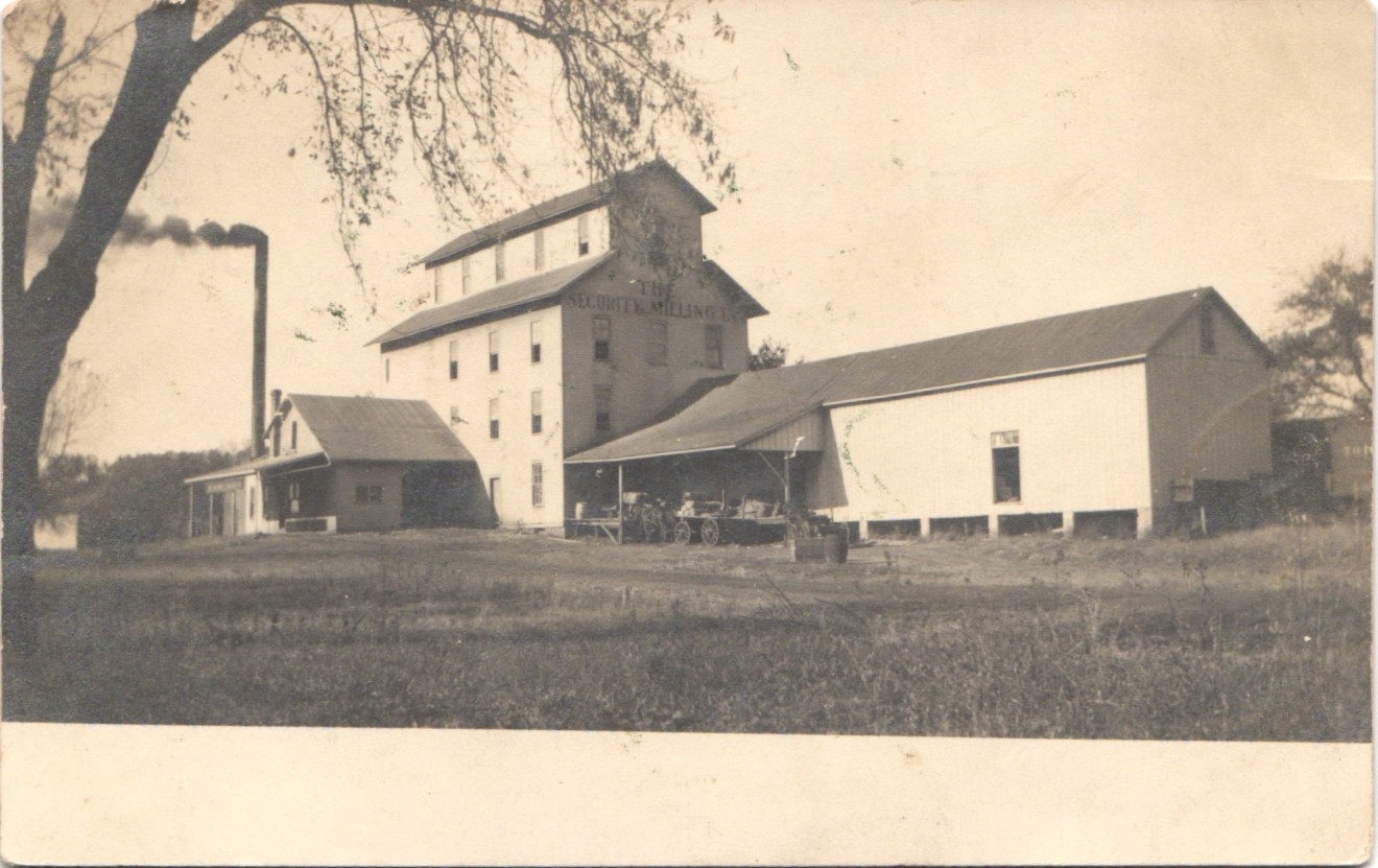 THE SECURITY MILLING CO abilene ks real photo postcard rppc kansas elevator farm