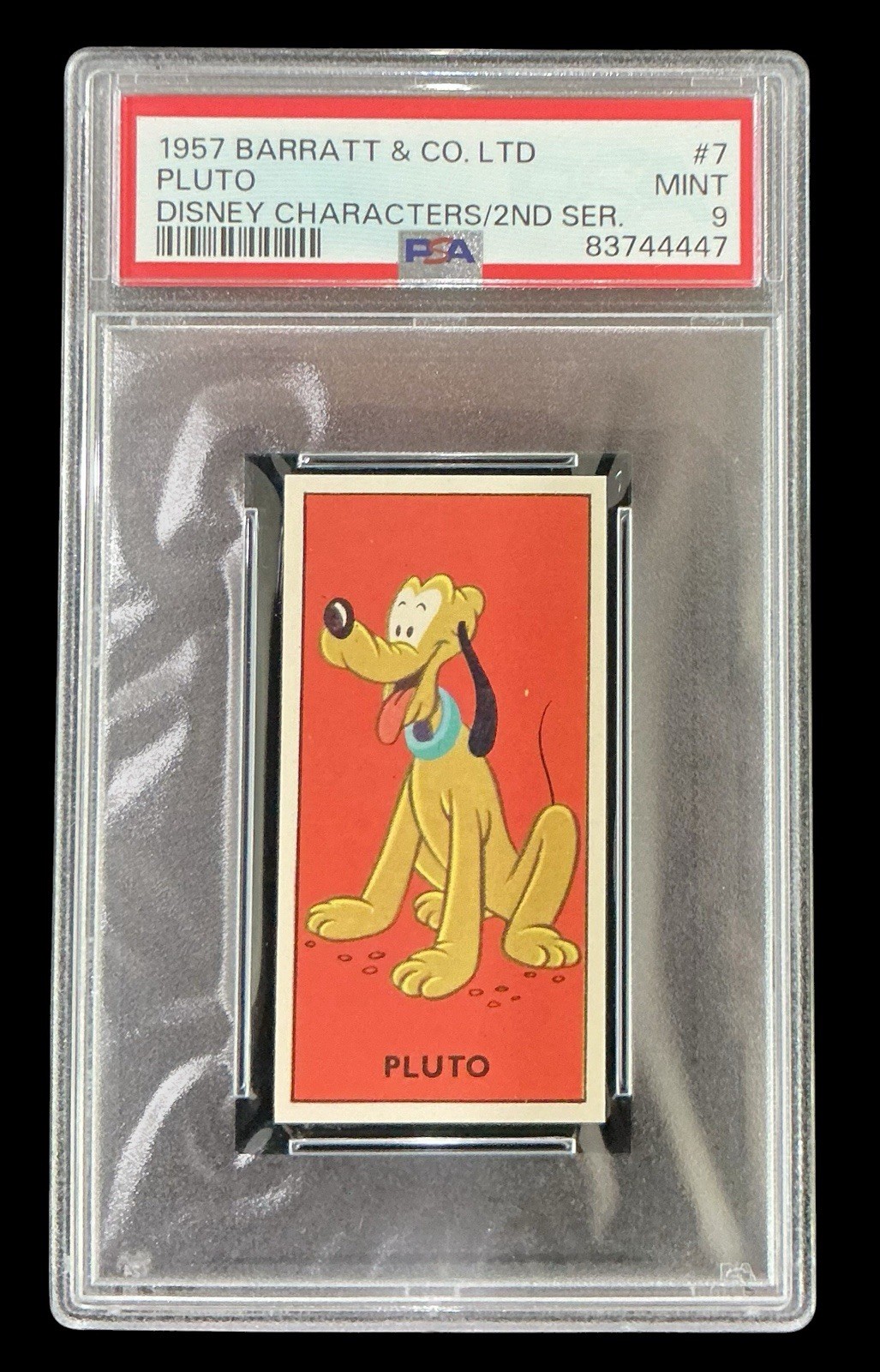 1957 barratt & co #7 pluto rc; walt disney characters 2nd series PSA 9