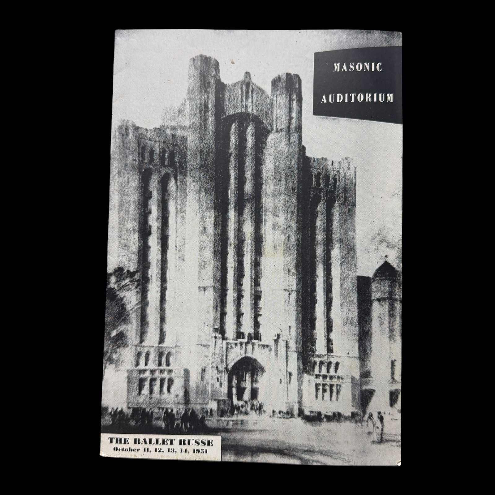 1951 Ballet Russe de Monte Carlo Detroit Masonic Auditorium Program Vintage