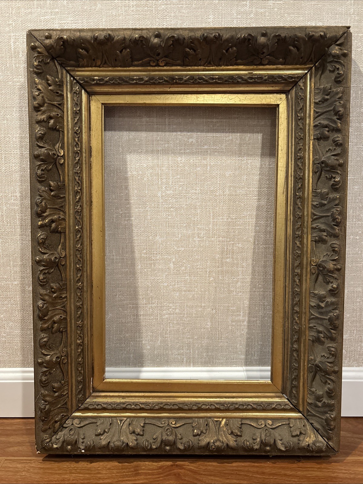 Antique Ornate Gold Gesso Frame - Great Size And Condition