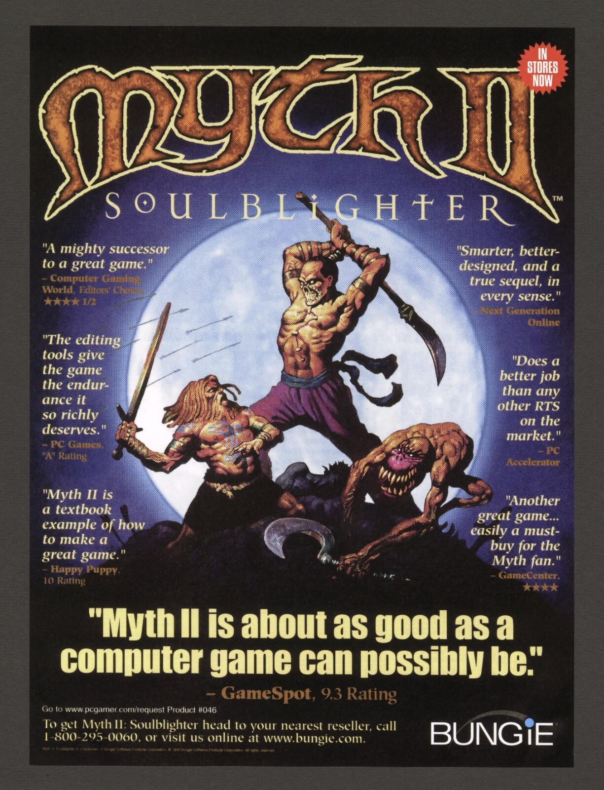 Myth II 2 Soulblighter PC Game 1998 Vintage Big Box Promo Ad Art Print Poster