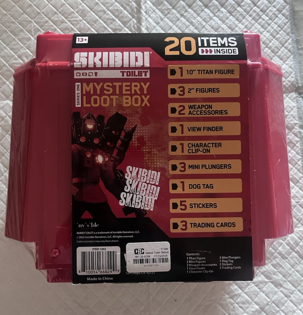 Skibidi Toilet Series One Mystery Loot Box Blind Pack 20 Items Unopened 13+