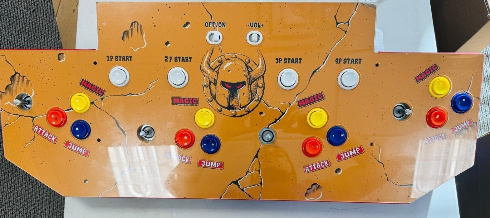 Arcade1Up Golden Axe 4-Player Control Panel Deck — Part Only - USED
