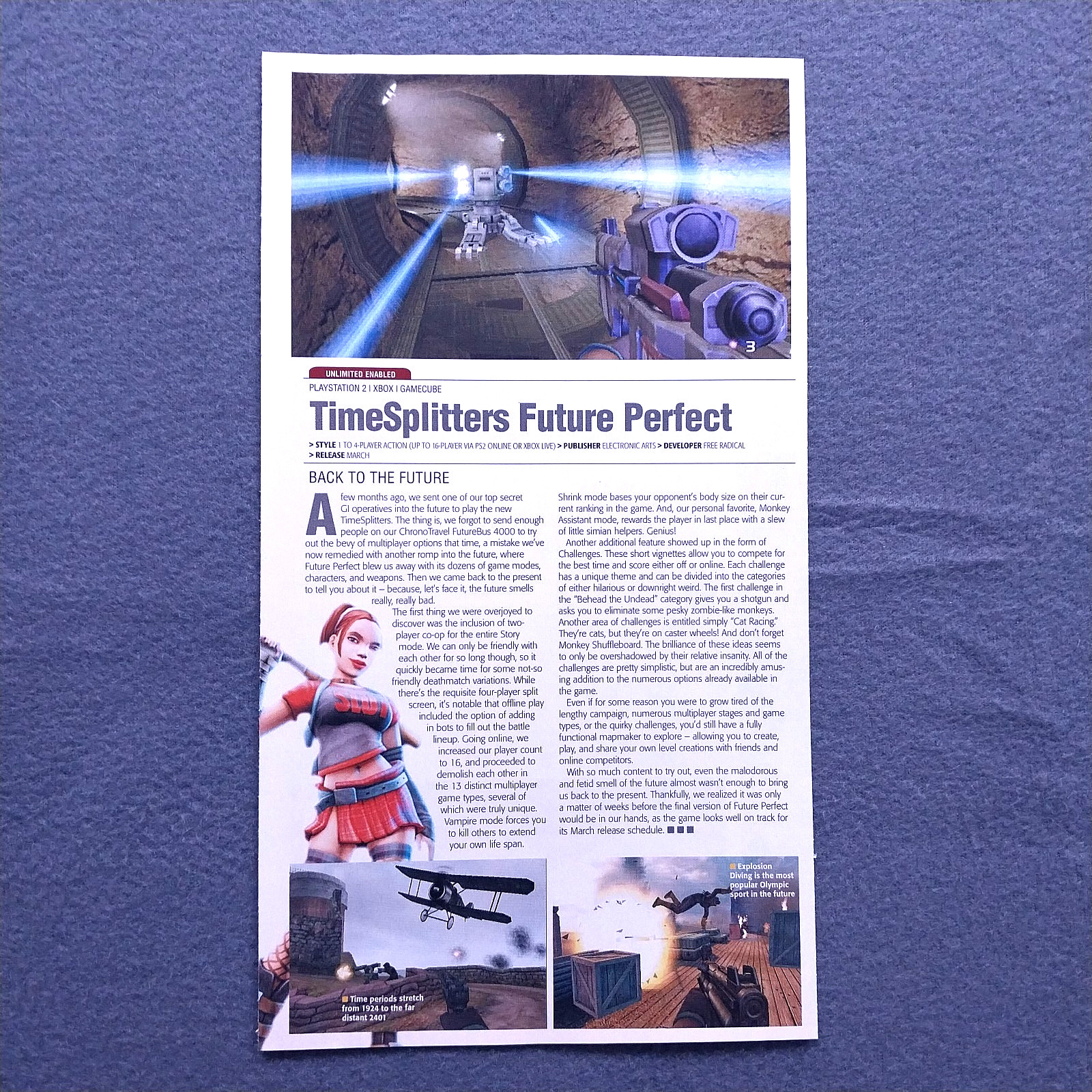 2005 TimeSplitters Future Perfect Vintage Magazine Preview Article Clipping Y2K