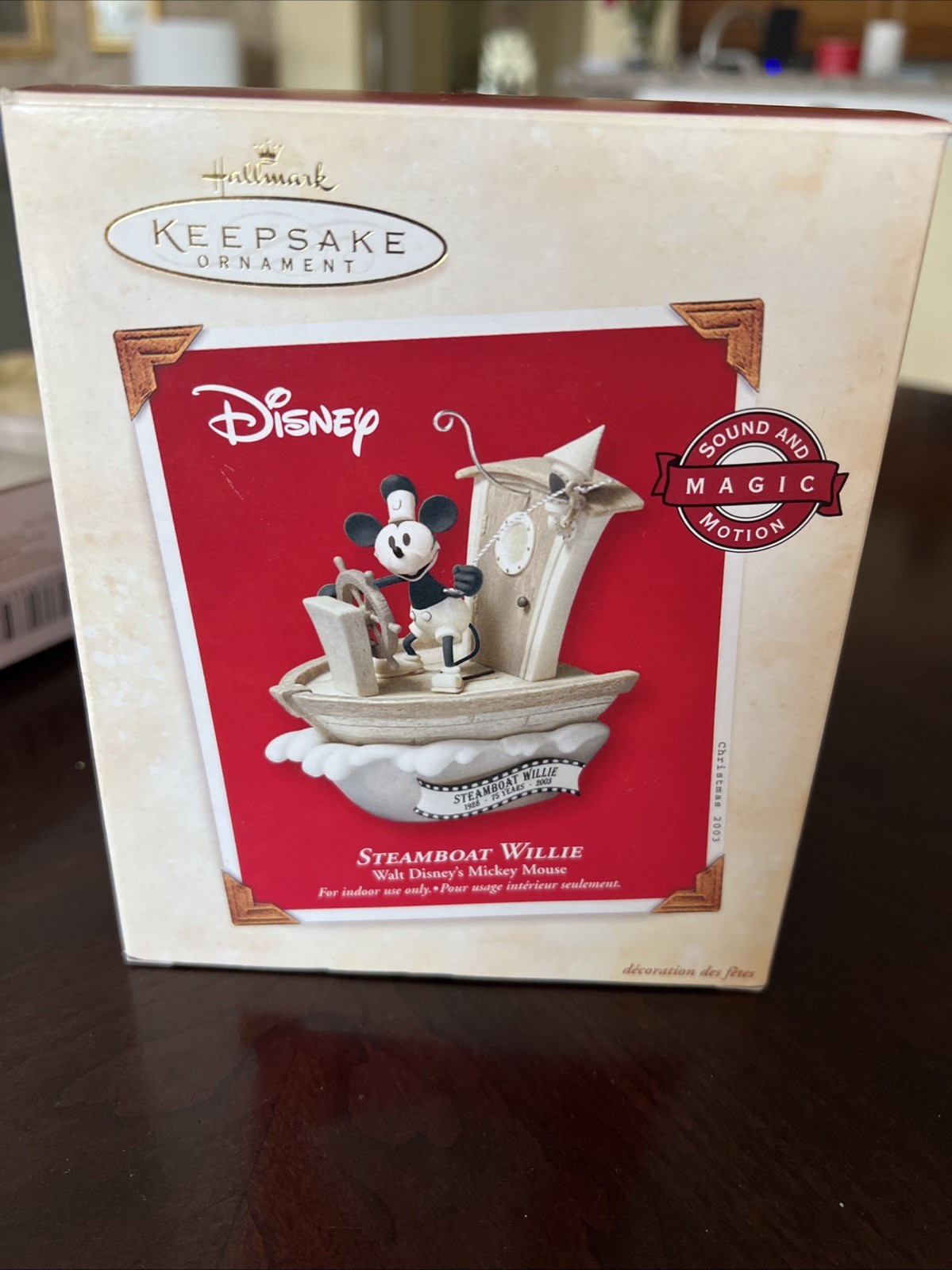2003 Hallmark Keepsake Ornament Disney Steamboat Willie Mickey Mouse Sound Motio
