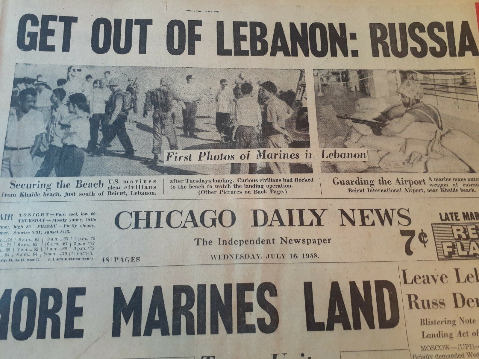 Newspapers-Mideast Crisis: Get Out Of Lebanon: Russia, Iraq\'s King Faisal Slain