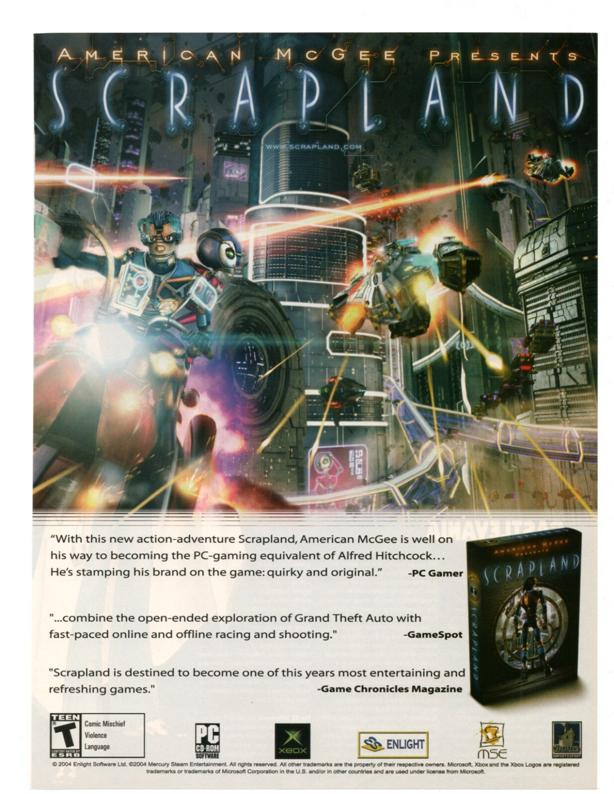 American McGee Scrapland Xbox PC 2005 Video Game Ad Art Print Promo Rare