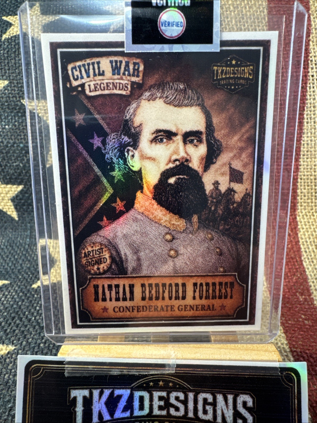 2026 Tkzdesigns CivilWar Legends Nathan Bedford Forrest ArtistSigned TradingCard
