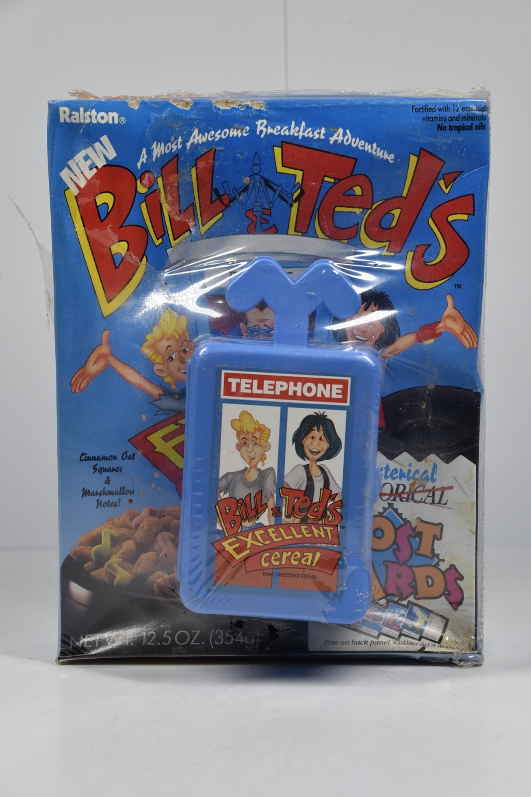 Vintage Bill & Ted's Excellent Adventure Cereal Sealed W/Damage Phone Booth Toy