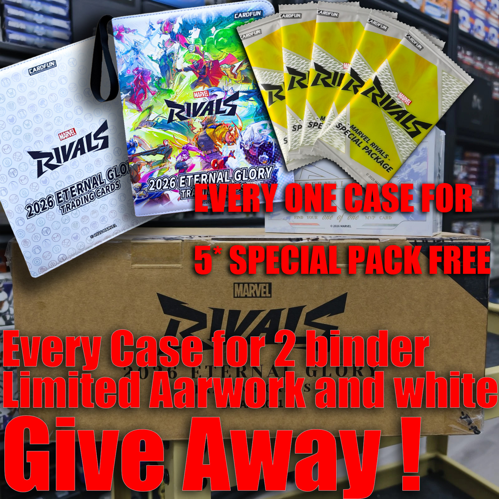 Marvel Rivals Eternal Glory Hobby Case 10 boxes Card Fun 2026 - 2binder5 free SP