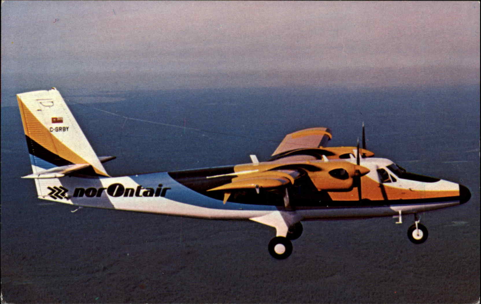 NorOntair Ontario Airlines Twin Otter Twin Engine Airplane Vintage Postcard