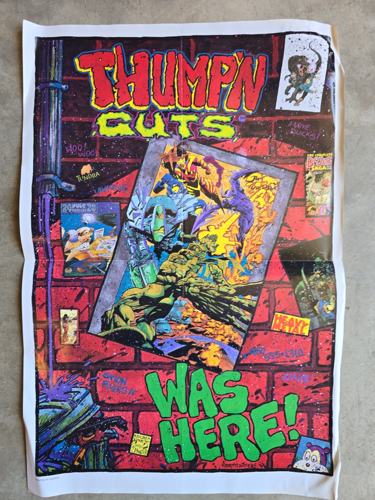 THUMP\'N GUTS Promo Poster, 13x19, 1993, Unused, more Promos in store