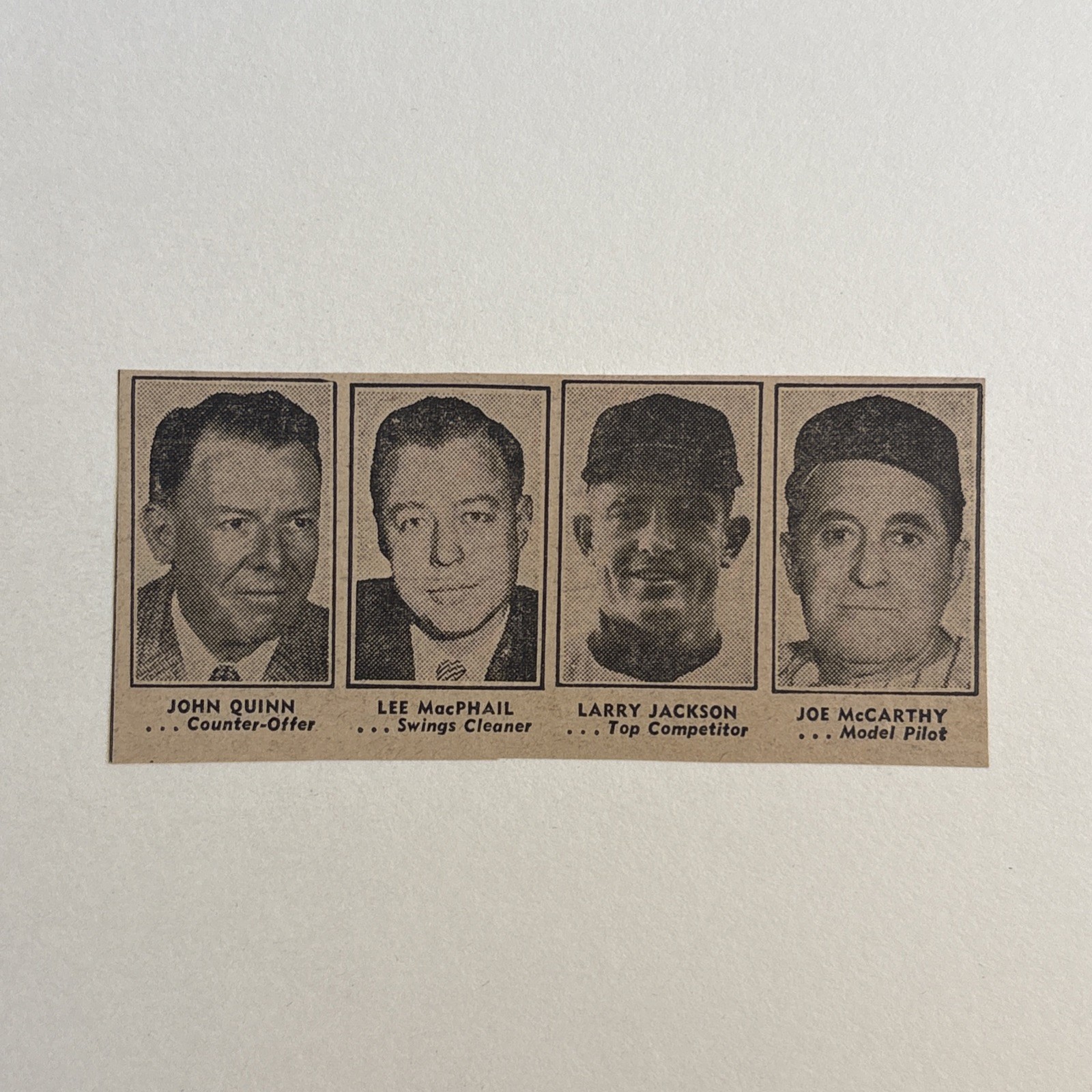 Joe McCarthy Larry Jackson Lee MacPhail J. Quinn 1963 Sporting News Baseball 2X4