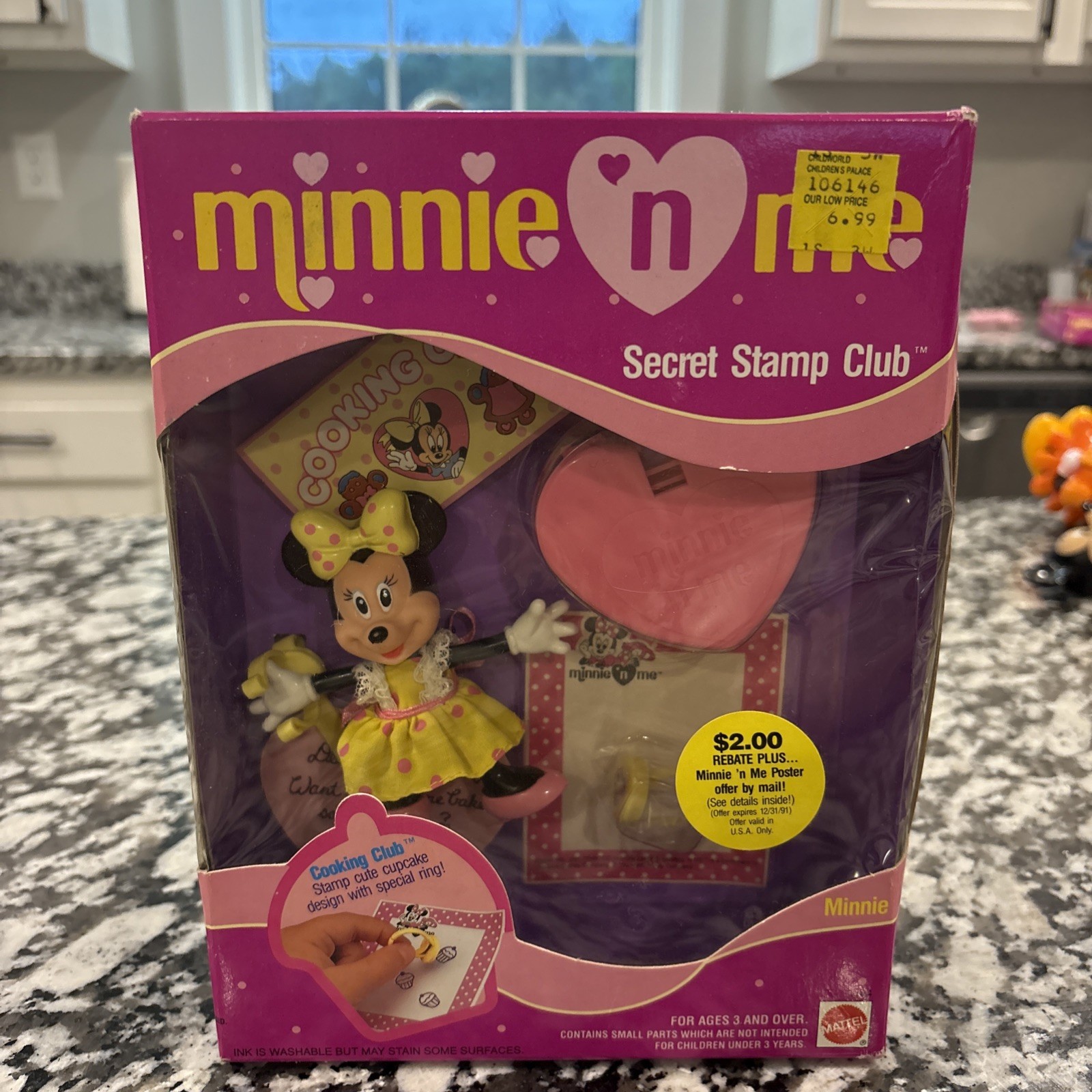 Vintage 1990 Mattel Disney Minnie \'n Me Secret Stamp Club Toy Set (NIB)
