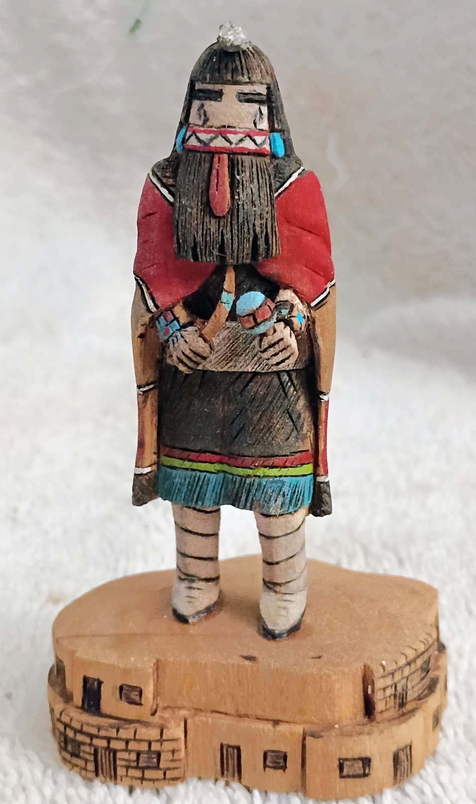 Minature Hopi Heoto Mana Kachina Signed Lawrence Maho