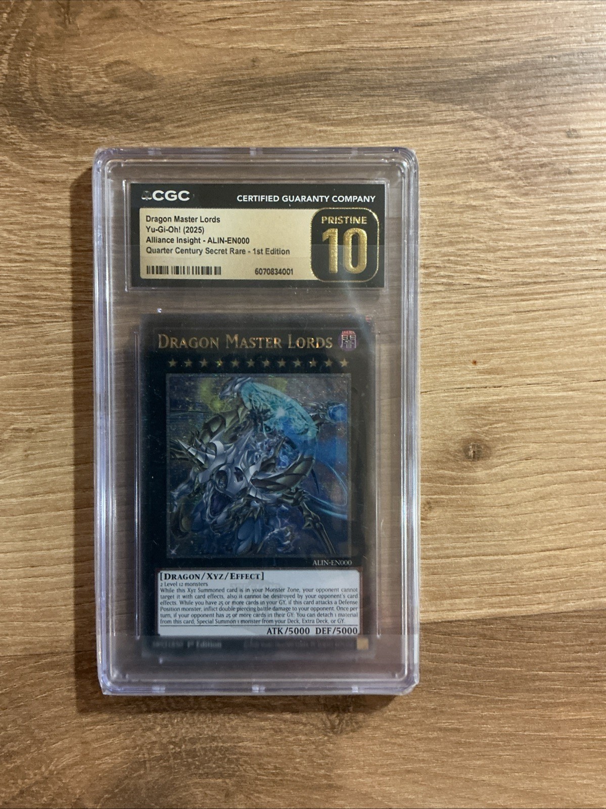 Yu-Gi-Oh Dragon Master Lords Alin-En000 CGC Pristine 10 POPULATION 1