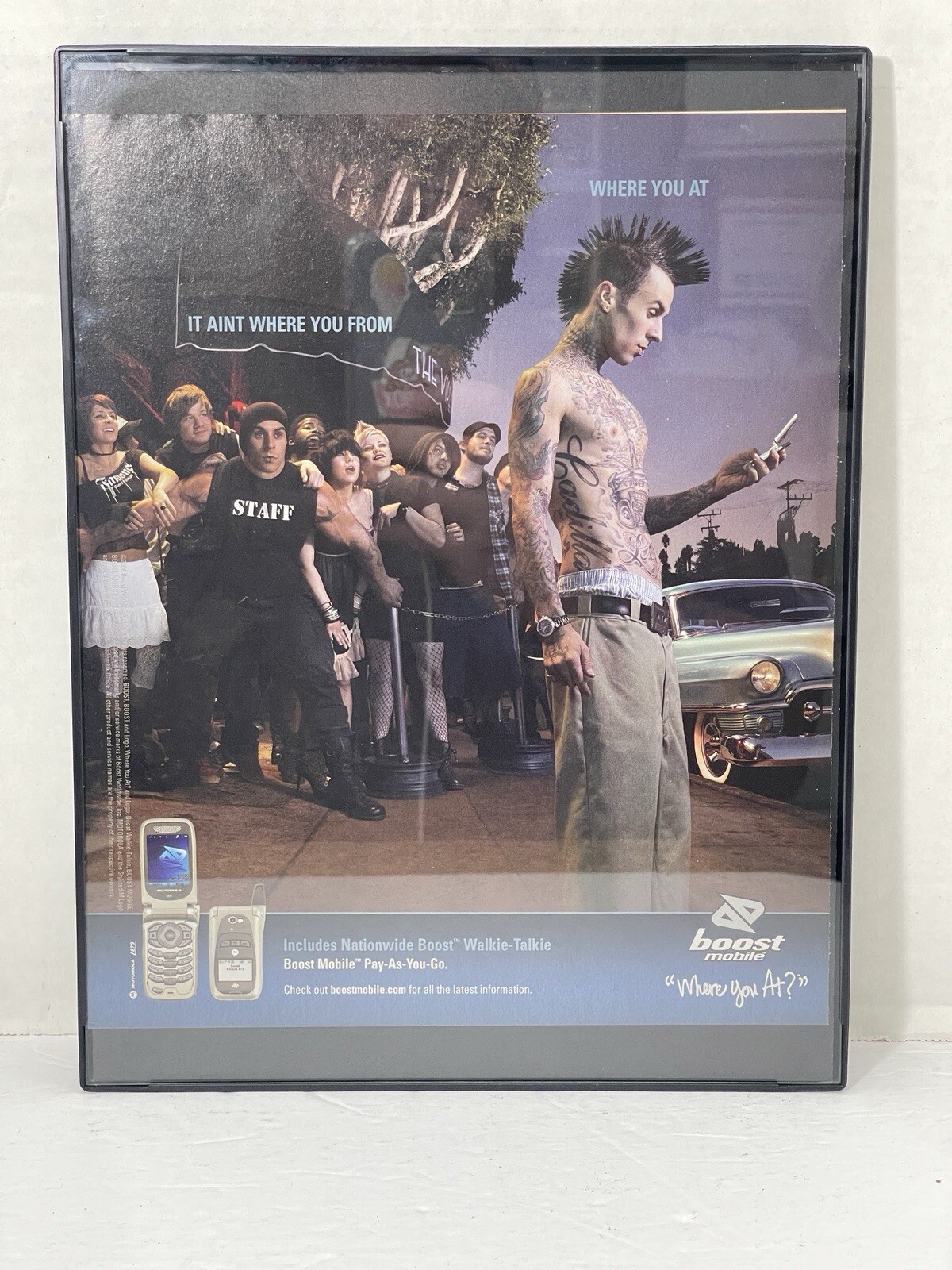 2000s Boost Mobile Cell Phone Travis Barker Musician Print Advertisement 2006 B