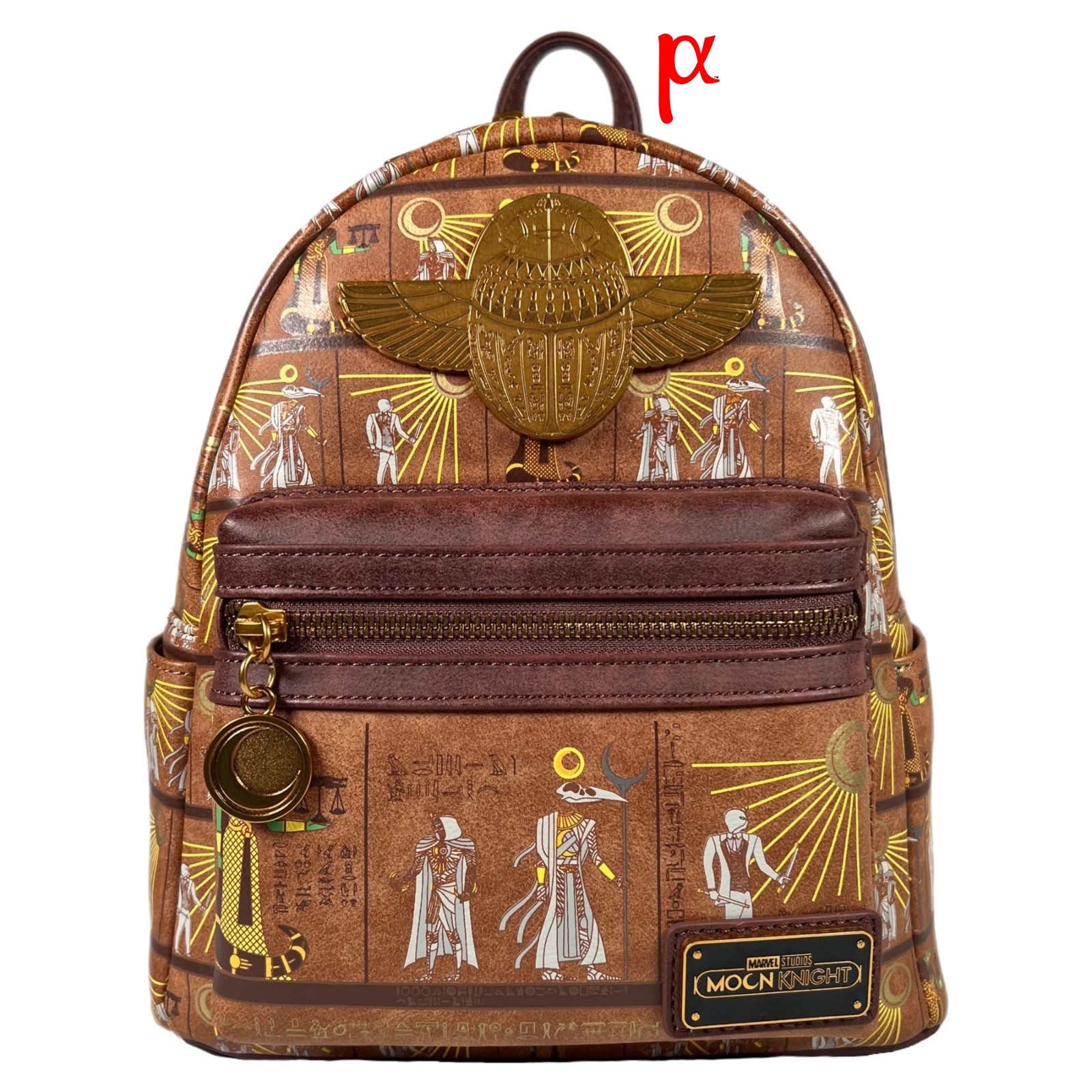 Loungefly Marvel Moon Knight Egyptian Hieroglyphics Autumn Brown Mini Backpack