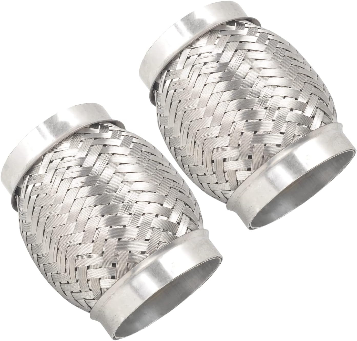 2PCS Exhaust Flex Pipe Stainless Steel Double Braid Long Heavy Duty 3''Inch X 4'