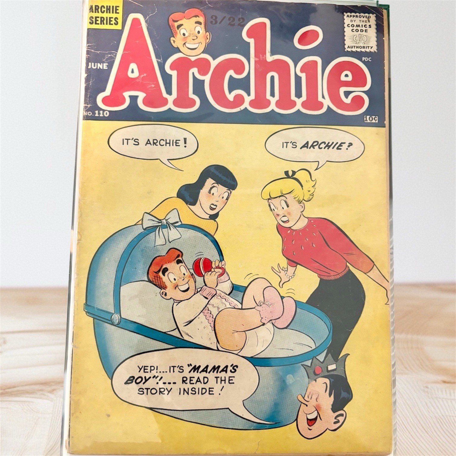 Archie #110 1960 Lower Grade Copy / Bagged & Boarded / Mama’s Boy Archie as Baby