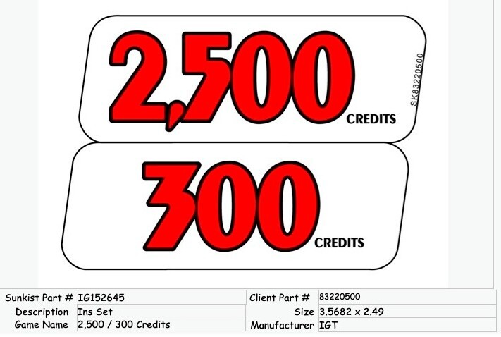 Top Award Insert 2,500/300 Credits 2 Tier 3.56 X 2.49 IG152645