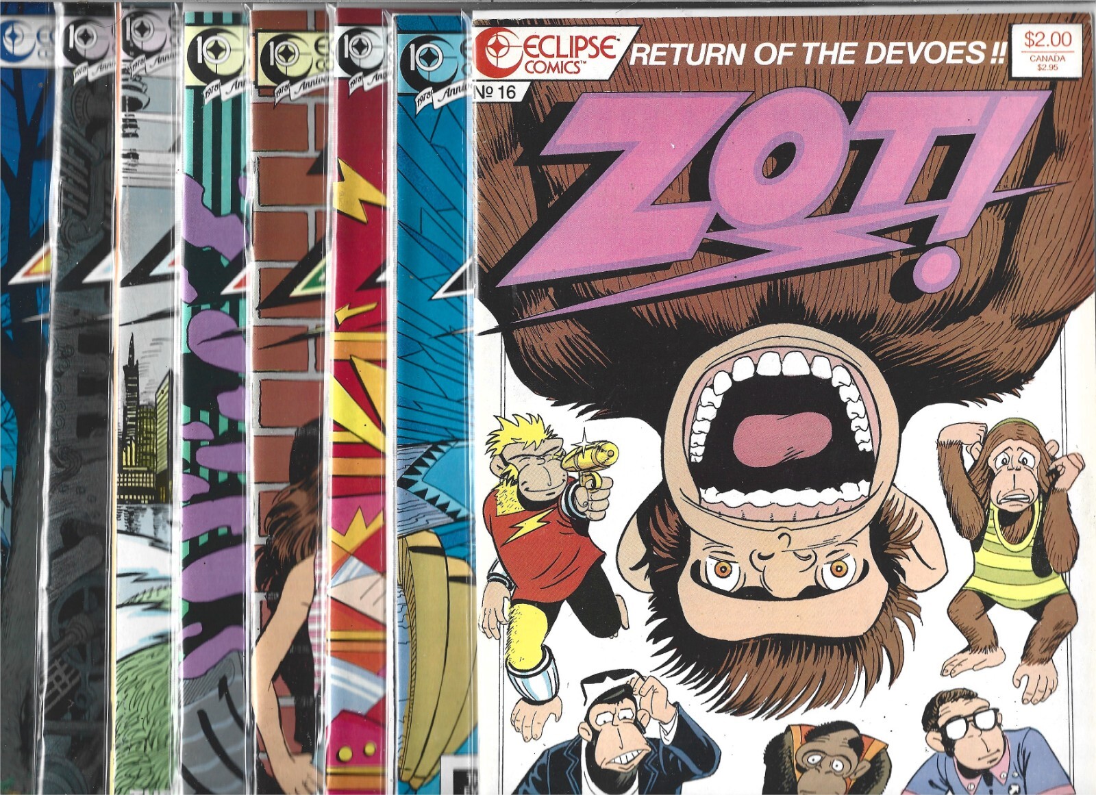 ZOT LOT OF 7 - #16 #17 #18 #21 #22 #23 #24 (NM-) + FREE #27, COPPER AGE ECLIPSE