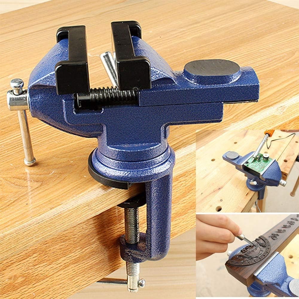 2.5-Inch Clamp-On Vise - 360° Swivel Base for Ultimate Flexibility