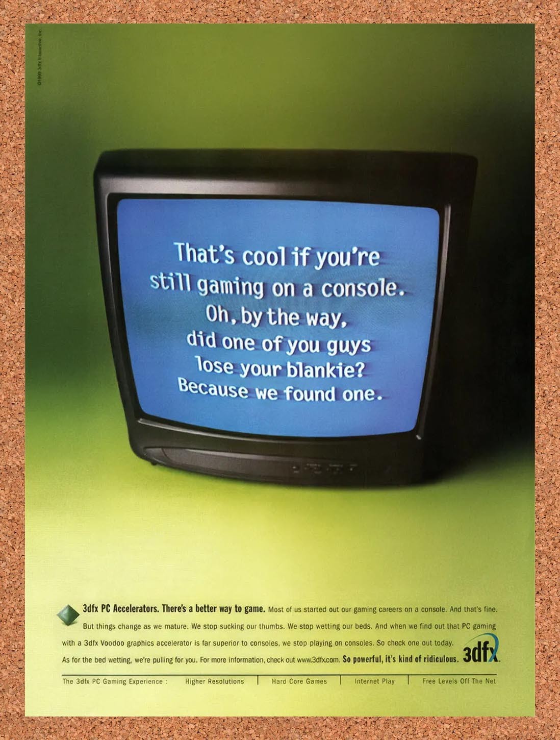 1999 VooDoo 3dfx PC Accelerators Original Advertisement / Retro Promo v1
