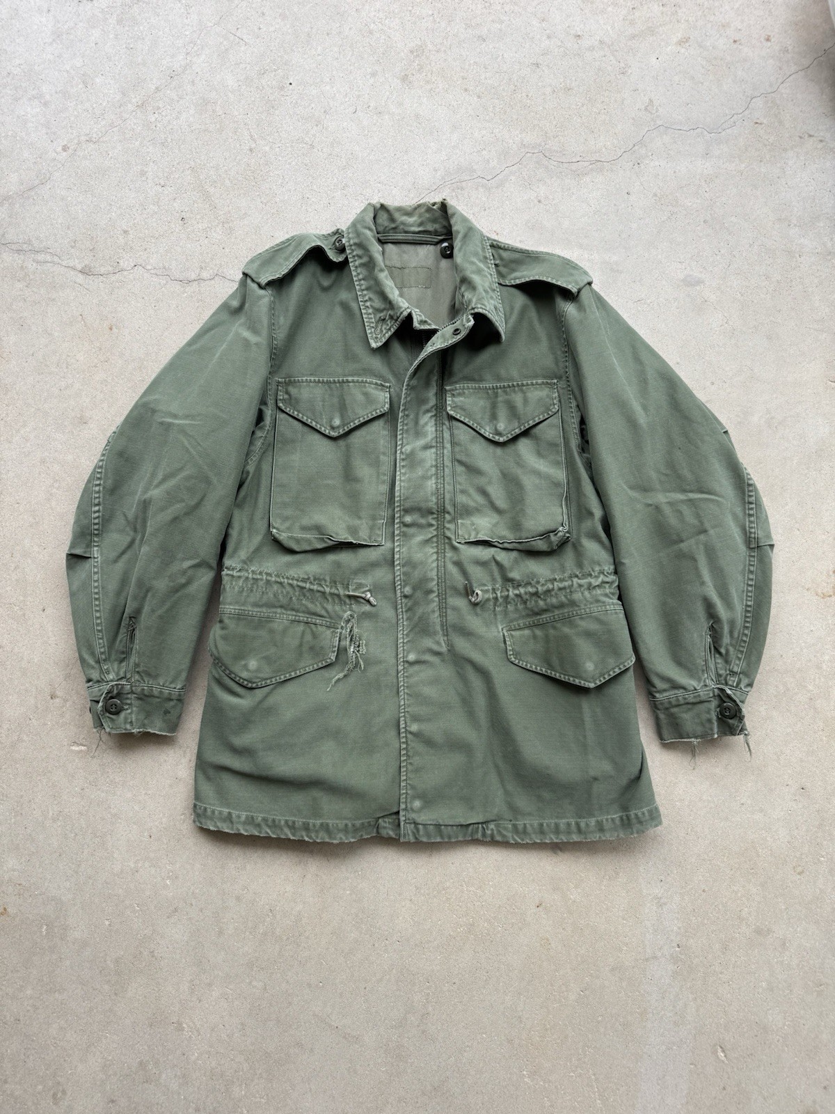 1963 Vtg US Army OG-107 Sateen Field Jacket SMALL REGULAR 1960s pre m65